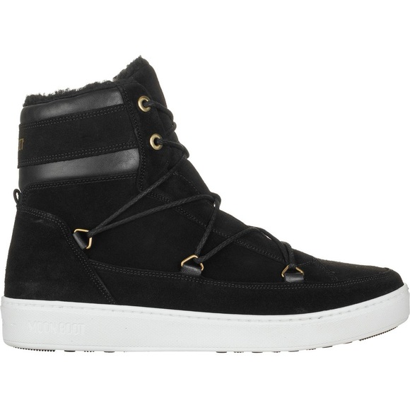 Moon Boot Other - Tecnica Moon Boots Mercury High Paris Boot Black Suede Leather Faux Fur Size 10